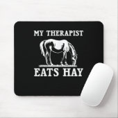 Paarden citeren mijn Therapist eet hay Grazing Paa Muismat (Met muis)