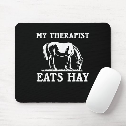 Paarden citeren mijn Therapist eet hay Grazing Paa Muismat (Met muis)