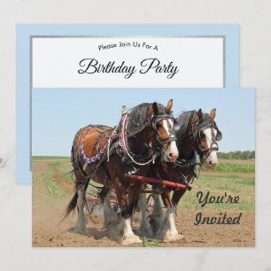 Paarden Clydesdale Farming Foto van Birthday Kaart