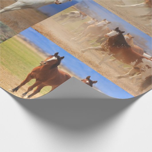 Paarden Collage Cadeaupapier (Hoek)