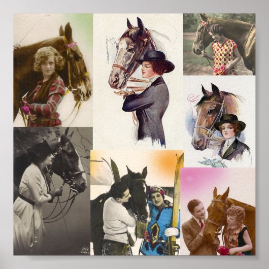 paarden Collage Poster (Voorkant)