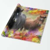 Paarden Colorful Cadeaupapier (Uitgerold)