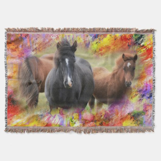 Paarden Colorful Deken (Voorkant)