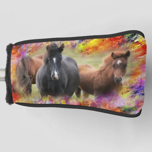 Paarden Colorful Golfheadcover (Voorkant)