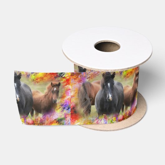 Paarden Colorful Satijnen Lint (Spoel)