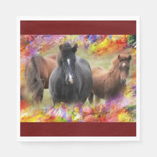 Paarden Colorful Servet (Voorkant)