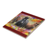 Paarden Colorful Tegeltje (Zijkant)