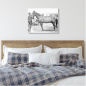 Paarden "Comanche" de enige overlevende van de Cus Canvas Afdruk (Insitu (Slaapkamer))