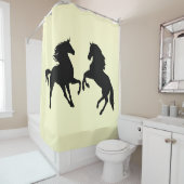 Paarden Couple Yellow Shower Curtain - Uw kleuren Douchegordijn (In situ)