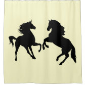 Paarden Couple Yellow Shower Curtain - Uw kleuren Douchegordijn (Voorkant)