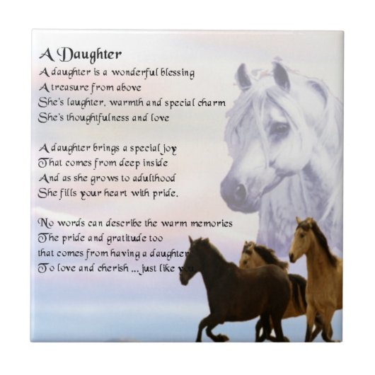 Paarden - Daughter Poem Tile Tegeltje (Voorkant)