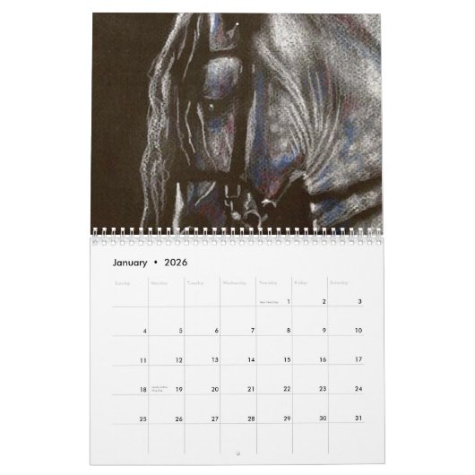 Paarden, de kunst van Nancy J. Bailey Kalender (Jan 2026)