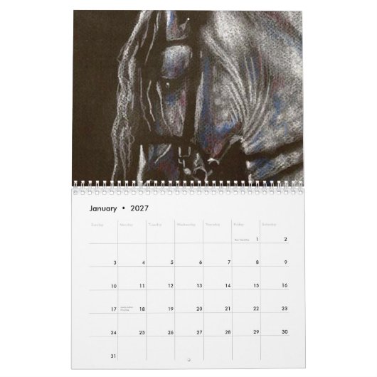 Paarden, de kunst van Nancy J. Bailey Kalender (Jan 2027)