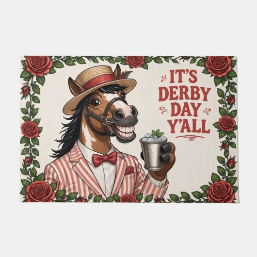 Paarden Derby Dag geïnspireerde deurmat  (Voorkant)