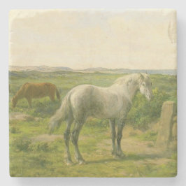 Paarden Dichtbij de Kust (door Rosa Bonheur) Stenen Onderzetter