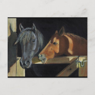 Paarden die bij Gate bijeenkomen: Kunst in oliepas Briefkaart