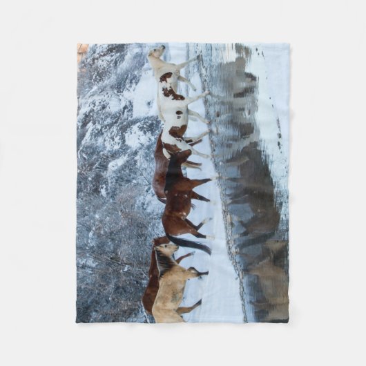 Paarden die de Creek passeren Fleece Deken (Voorkant)