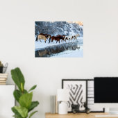 Paarden die de Creek passeren Poster (Thuiskantoor)