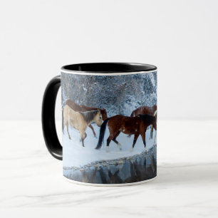 Paarden die de kreek oversteken mok