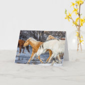 Paarden die de stroom passeren kaart (Gele Bloem)