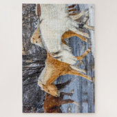 Paarden die de stroom passeren legpuzzel (Verticaal)