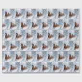Paarden die door een besneeuwd bos rennen cadeaupapier (Vlak)