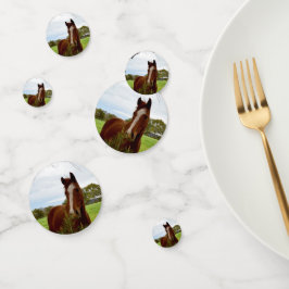 Paarden die een bankiersboom bedienen, confetti