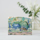 Paarden die grazen door Franz Marc,  Kunst Briefkaart (Staand voorkant)