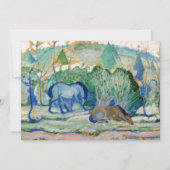 Paarden die grazen door Franz Marc,  Kunst Kaart (Voorkant)