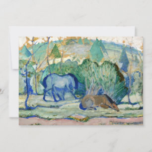 Paarden die grazen door Franz Marc,  Kunst Kaart