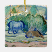 Paarden die grazen door Franz Marc,  Kunst Keramisch Ornament (Voorkant)