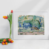 Paarden die grazen door Franz Marc,  Kunst Poster