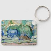 Paarden die grazen door Franz Marc, Kunst Sleutelhanger (Voorkant)