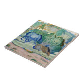 Paarden die grazen door Franz Marc,  Kunst Tegeltje (Zijkant)