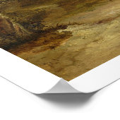 Paarden die grazen: een grijze steenvlek met Mares Poster (Hoek)