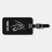 Paarden die het etiket van het bagagelabel met dou (Voorkant horizontaal)