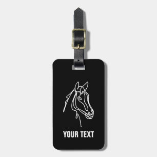 Paarden die het etiket van het bagagelabel met dou