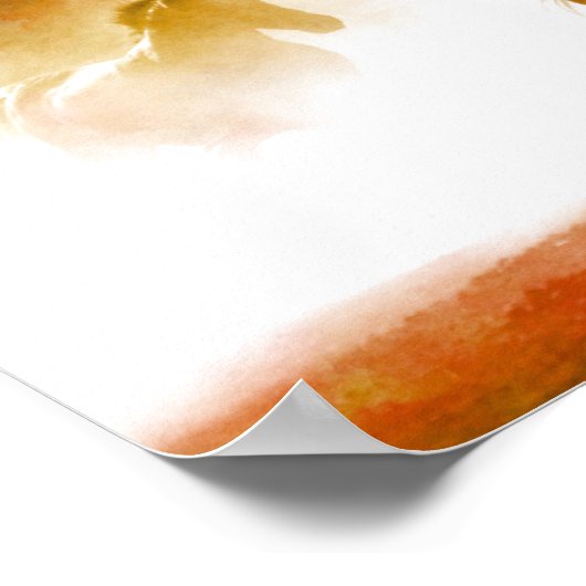 Paarden die in de mist lopen poster (Hoek)