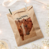 Paarden die in een weiland snuiven bedankzakje (Geknipt)