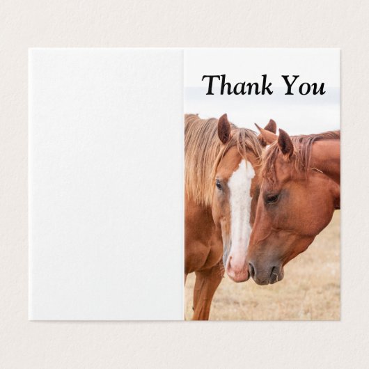 Paarden die in een weiland snuiven kaart (Buitenkant ongevouwen)