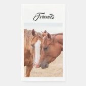 Paarden die in een weiland snuiven servet (Voorkant)