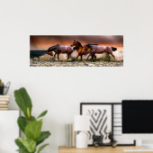 Paarden die in het Surf lopen Poster (Thuiskantoor)