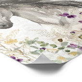 Paarden die in het veld Bloem lopen Poster (Hoek)