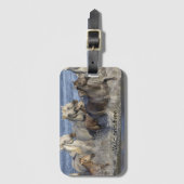 Paarden die in het water galmen bagagelabel (Voorkant (verticaal))