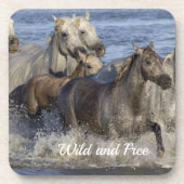 Paarden die in het water galmen bier onderzetter (Voorkant)