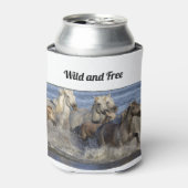 Paarden die in het water galmen blikjeskoeler (Blikje Voorkant)