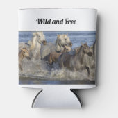 Paarden die in het water galmen blikjeskoeler (Voorkant)