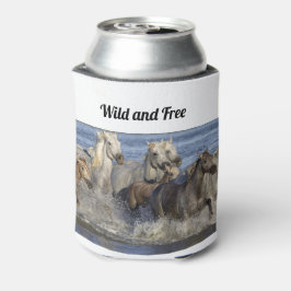 Paarden die in het water galmen blikjeskoeler