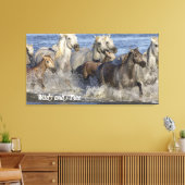 Paarden die in het water galmen canvas afdruk (Insitu (Woonkamer))