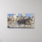 Paarden die in het water galmen canvas afdruk (Voorkant)